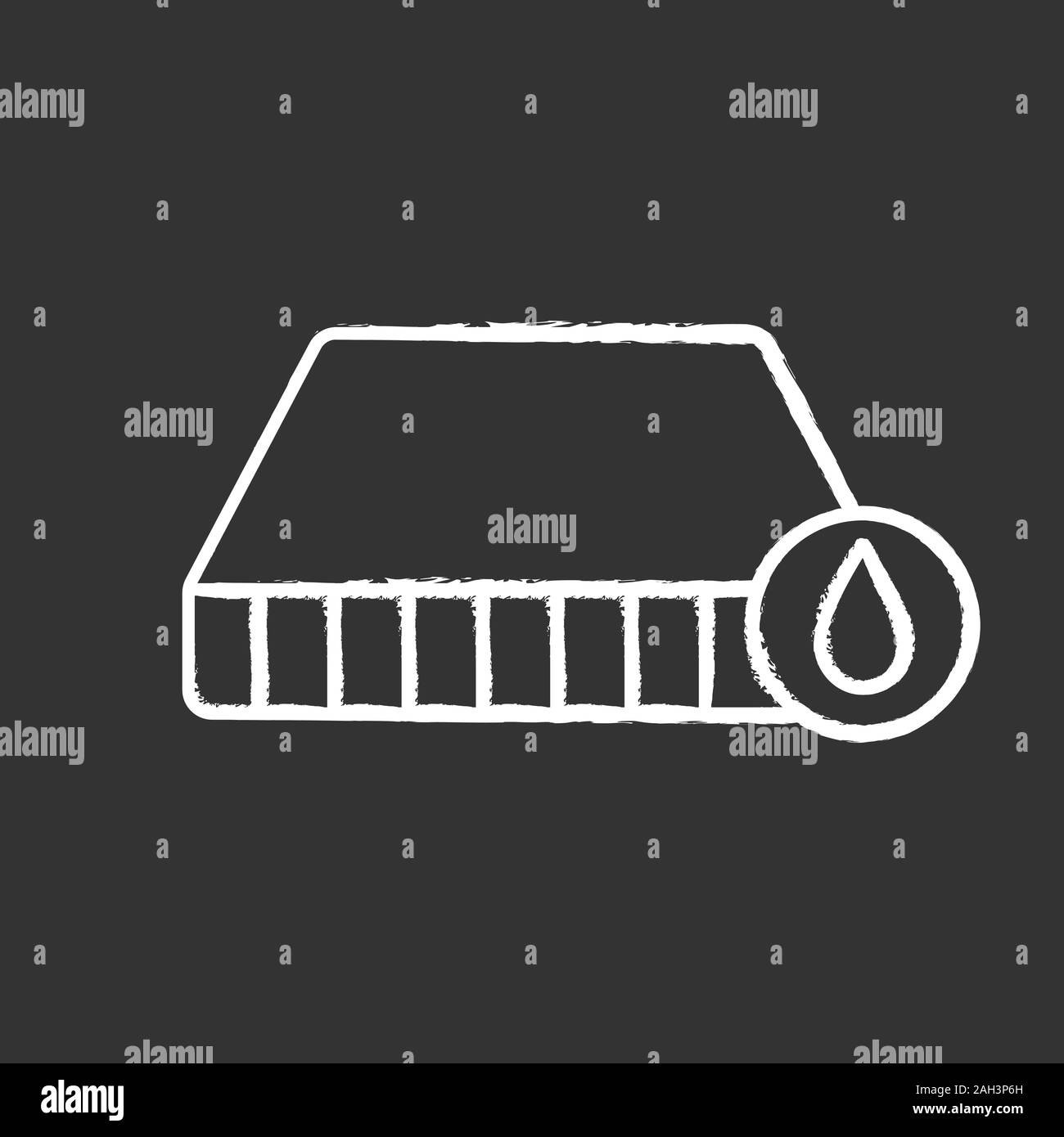 Waterproof mattress chalk icon. Moisture absorbing mattress cover