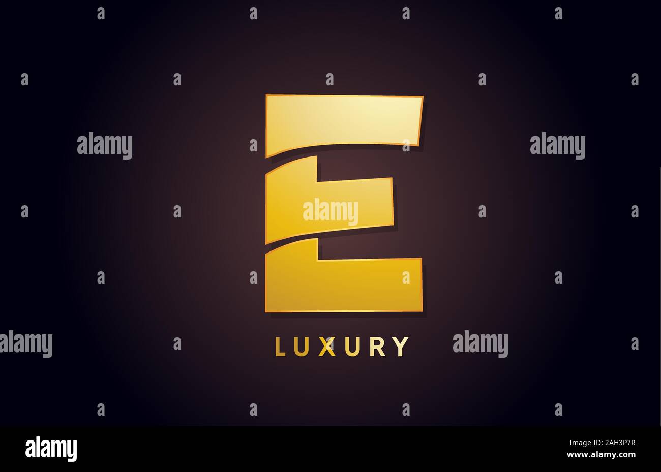 golden E luxury alphabet letter logo design icon for company business ...