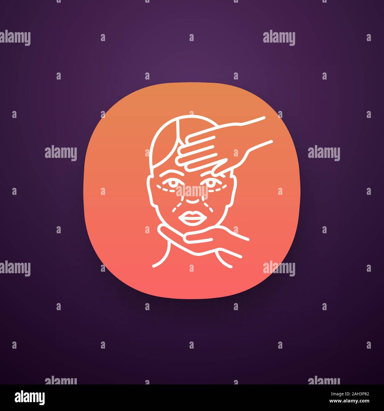 Cosmetologist examination app icon. Cosmetology. Cosmetic procedure ...