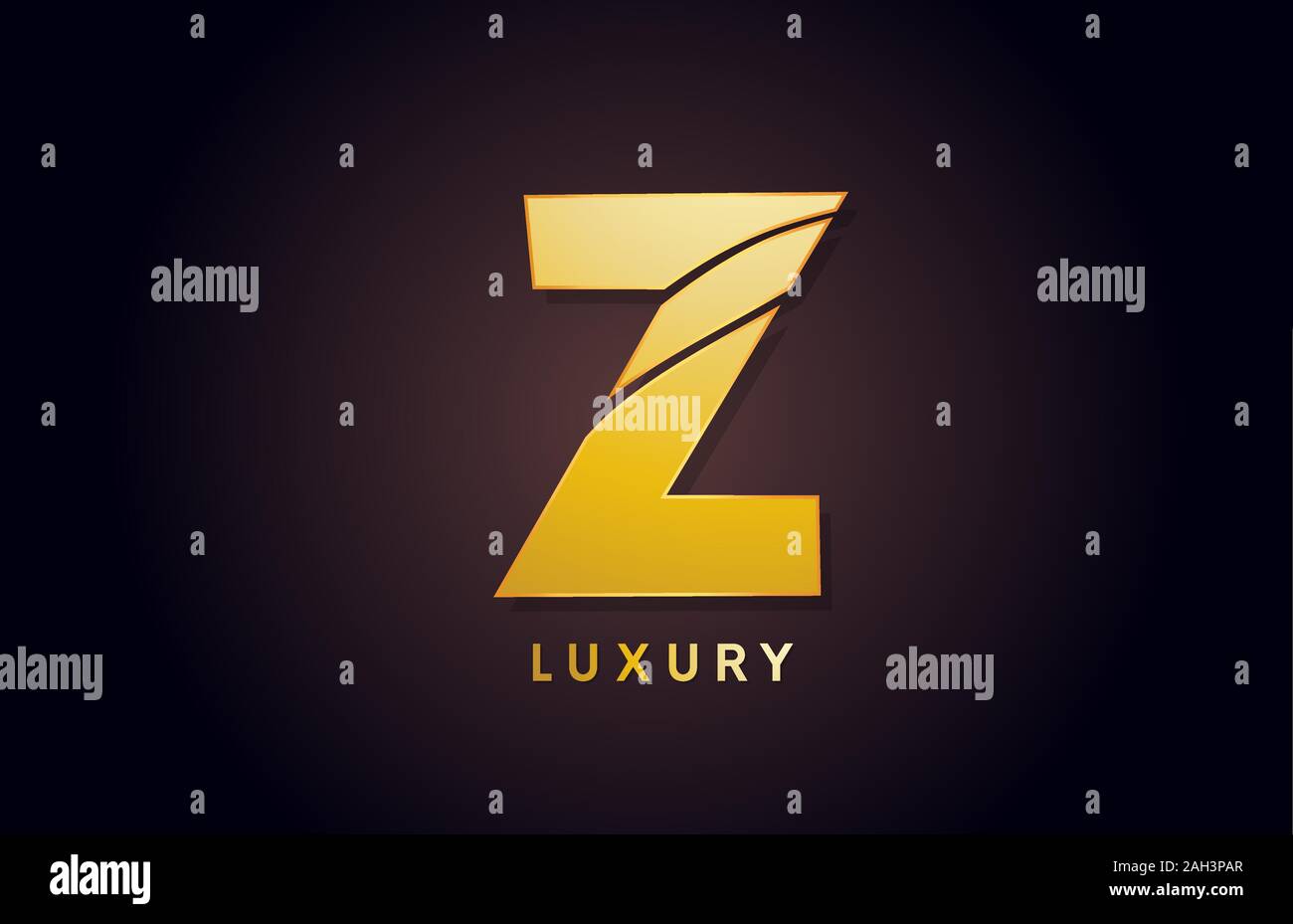 golden Z luxury alphabet letter logo design icon for company business ...