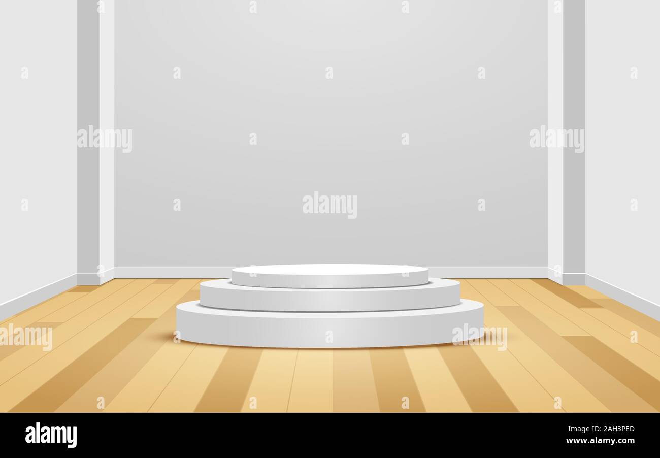 white podium in the white studio room Stock Vector Image & Art - Alamy