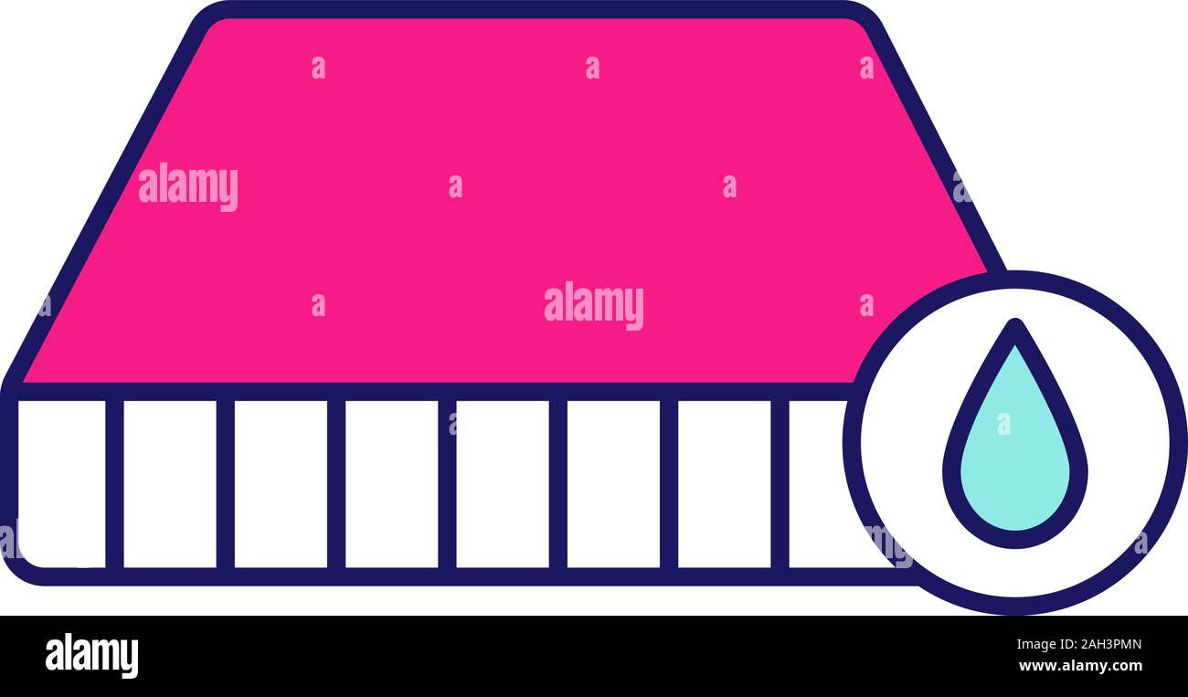 Waterproof mattress color icon. Moisture absorbing mattress cover