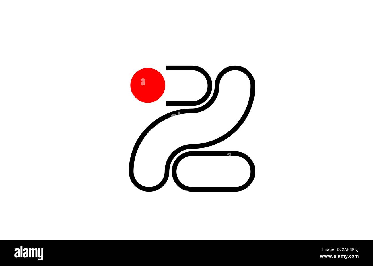 letter z logo alphabet design icon for business line in black and red ...