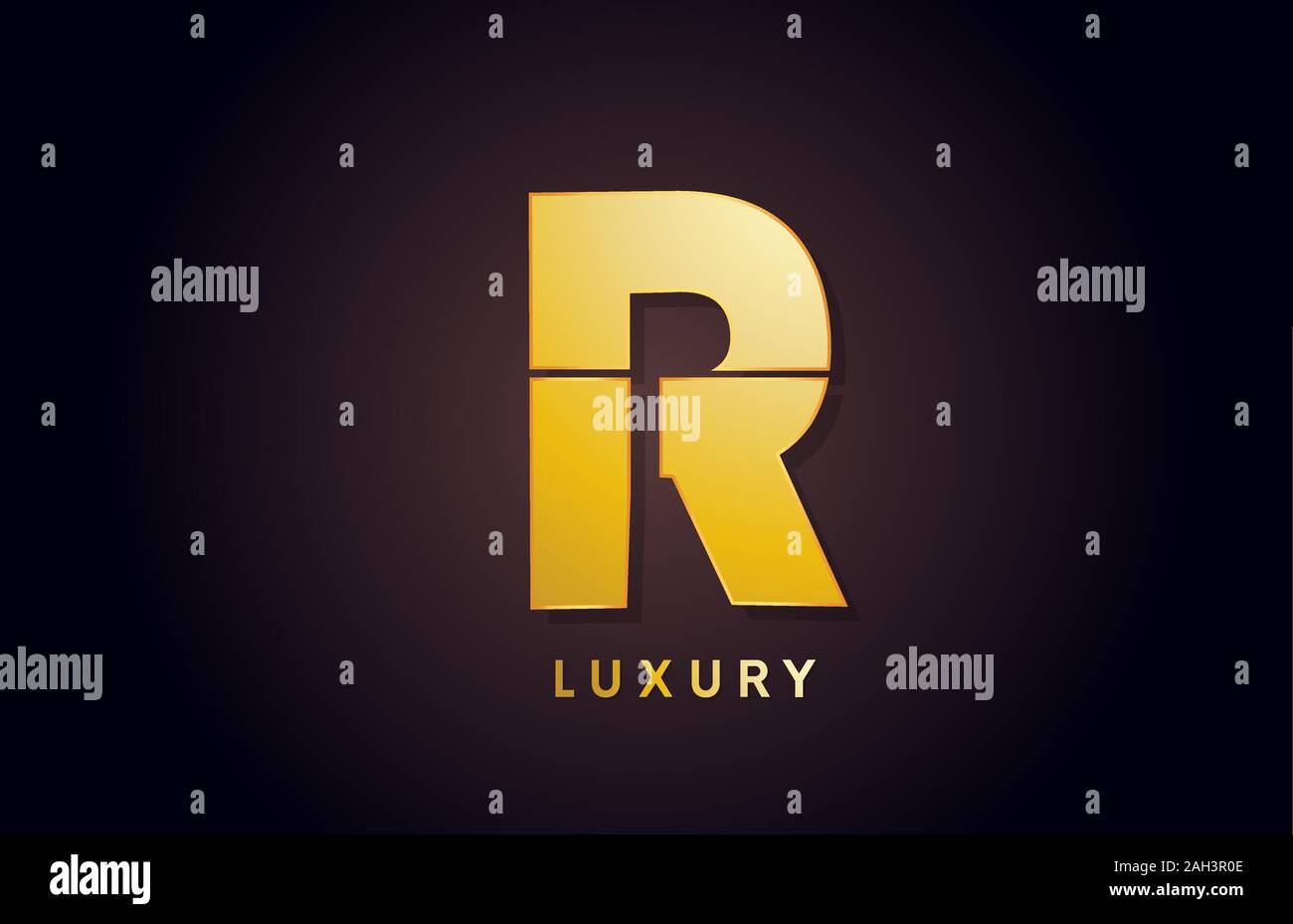 golden R luxury alphabet letter logo design icon for company business ...