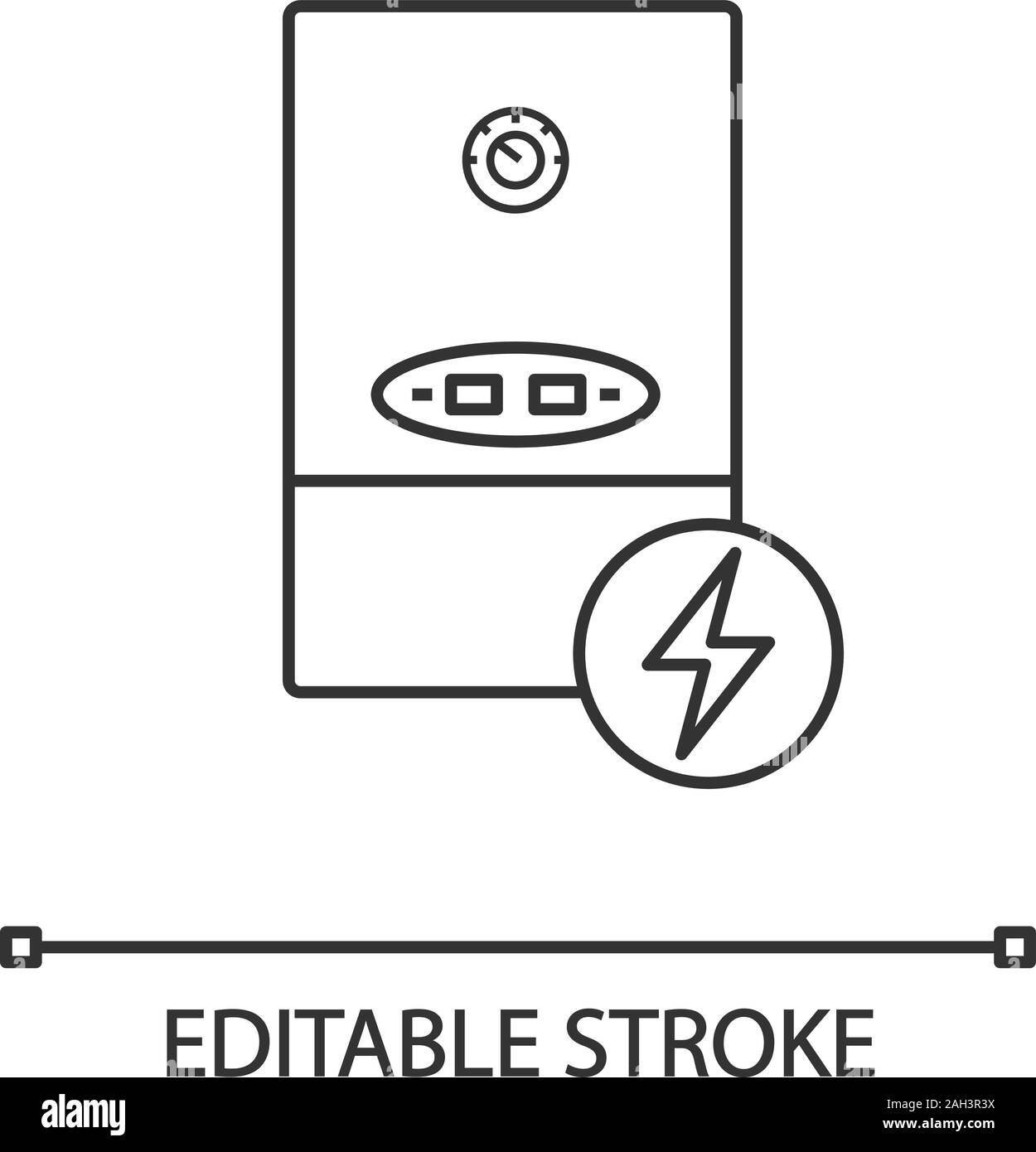 Electric heating boiler linear icon. House central heater. Thin line  illustration. Heating system. Contour symbol. Vector isolated outline  drawing. Ed Stock Vector Image & Art - Alamy