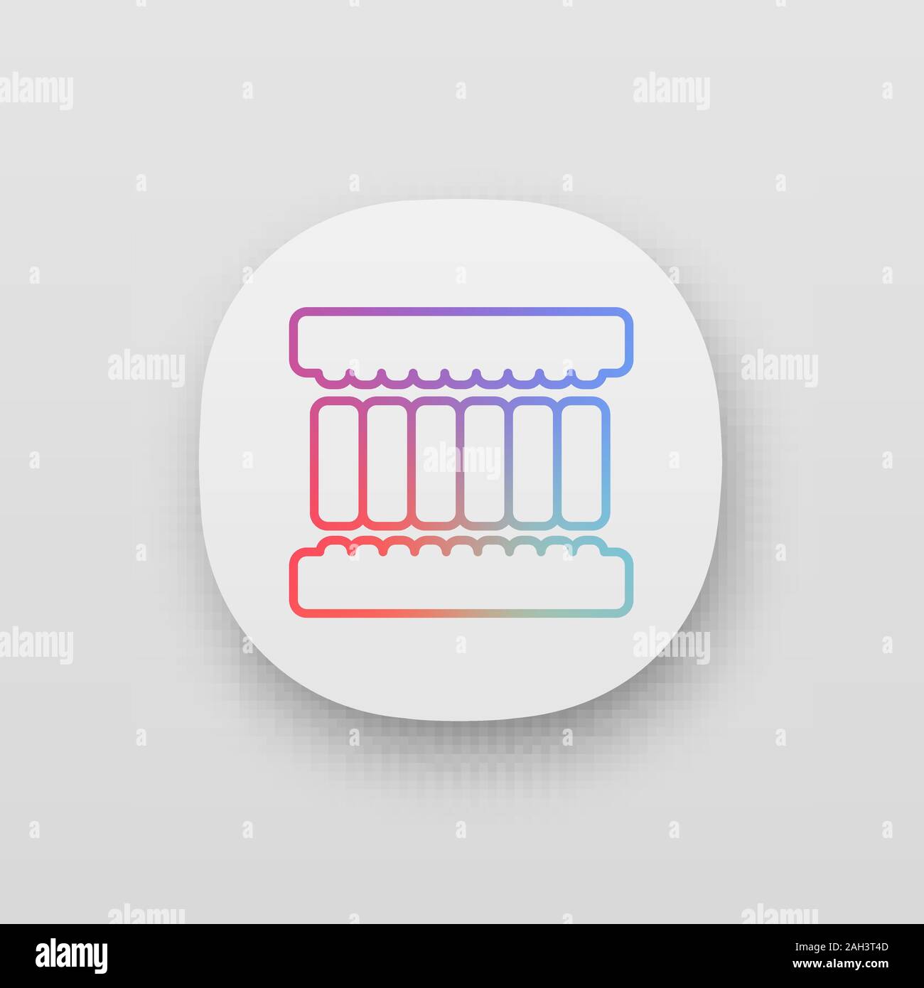 Mattress layers app icon. Latex, memory foam or coconut filler. Springless mattress cut out. UI/UX user interface. Web or mobile application. Vector i Stock Vector