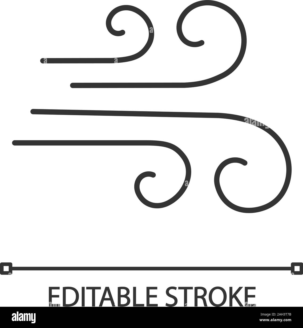 Airflow linear icon. Wind. Thin line illustration. Windy weather. Air