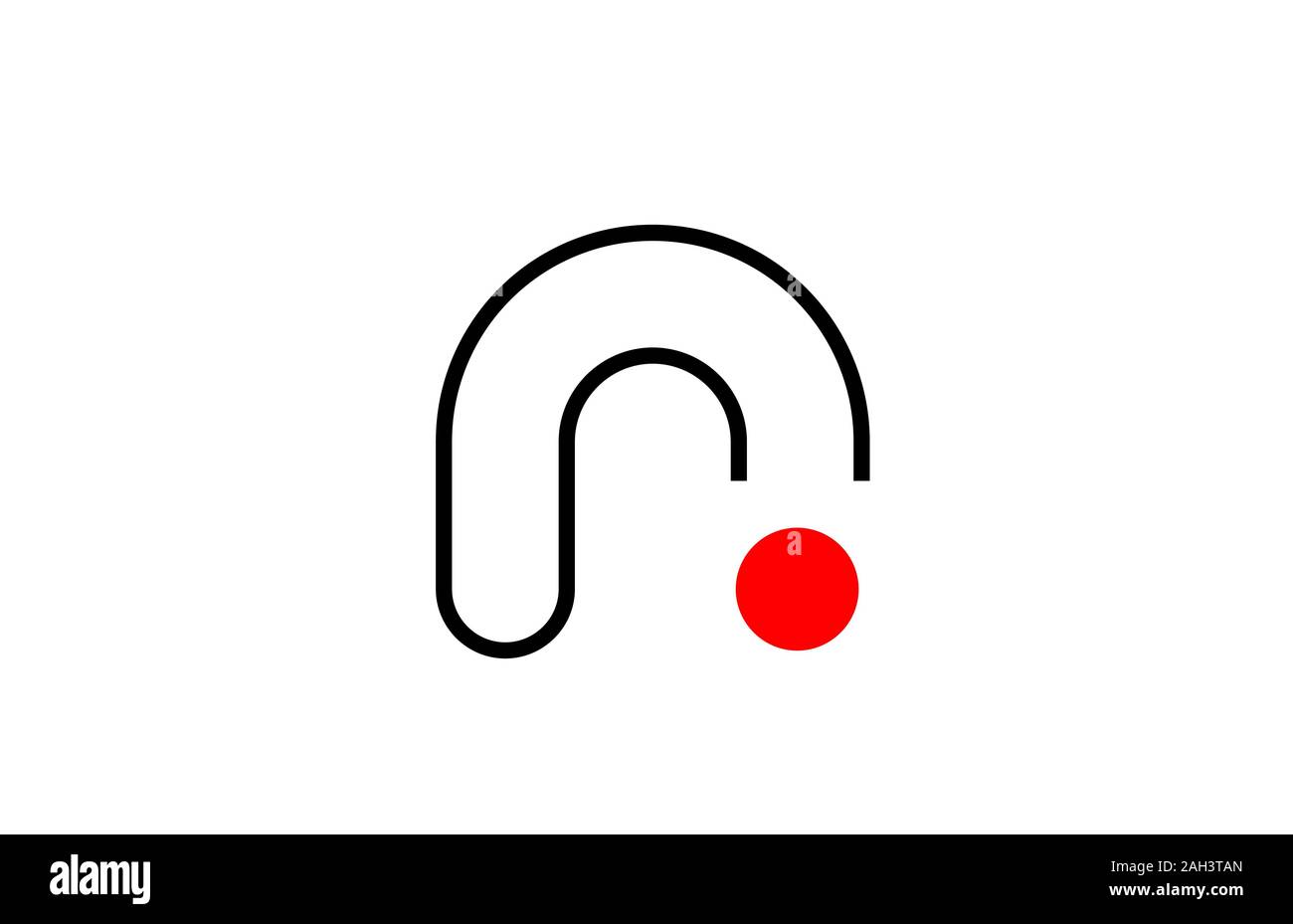 letter A logo alphabet design icon for business line in black and red ...