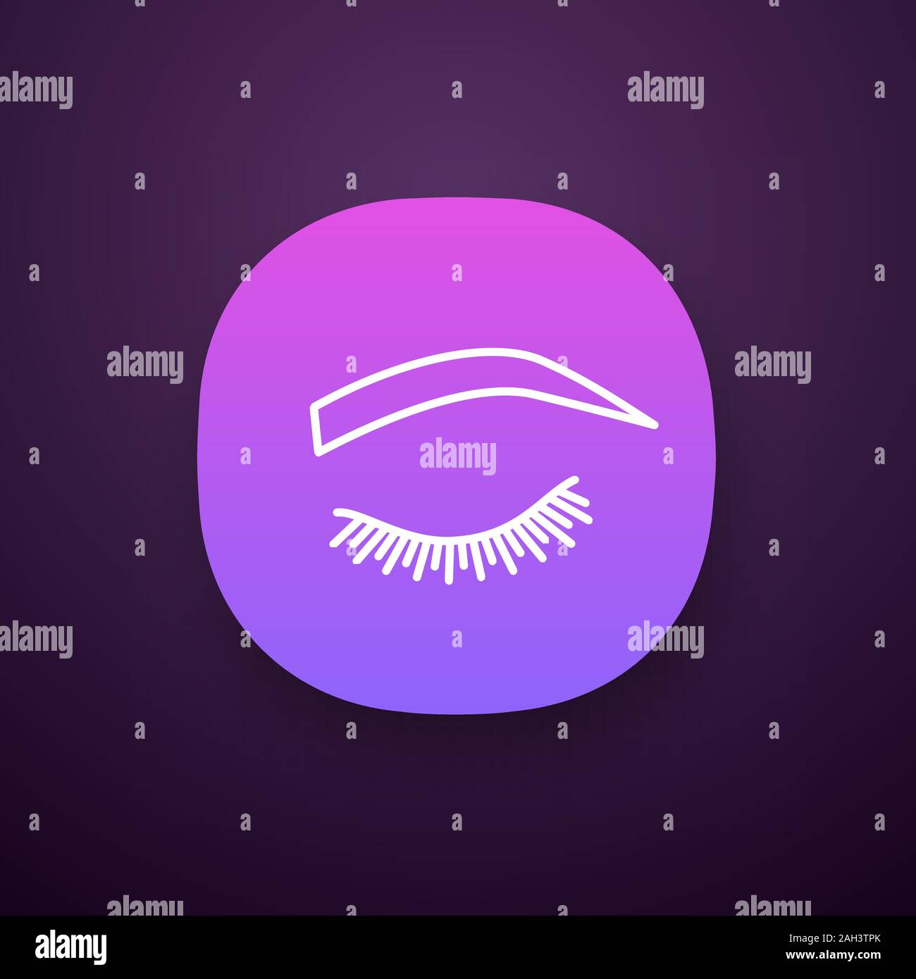 Soft arched eyebrow shape app icon. Rounded, curved eyebrows. Brows ...
