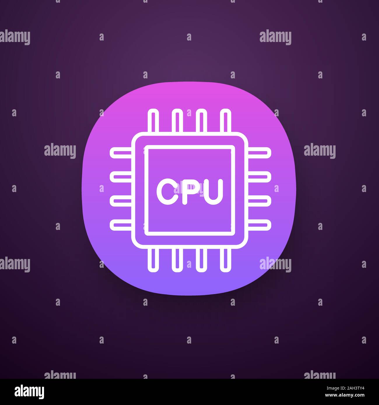 CPU app icon. UI/UX user interface. Electronic microchip, chipset, chip.  Central processing unit. Computer, phone processor. Integrated circuit. Web  o Stock Vector Image & Art - Alamy