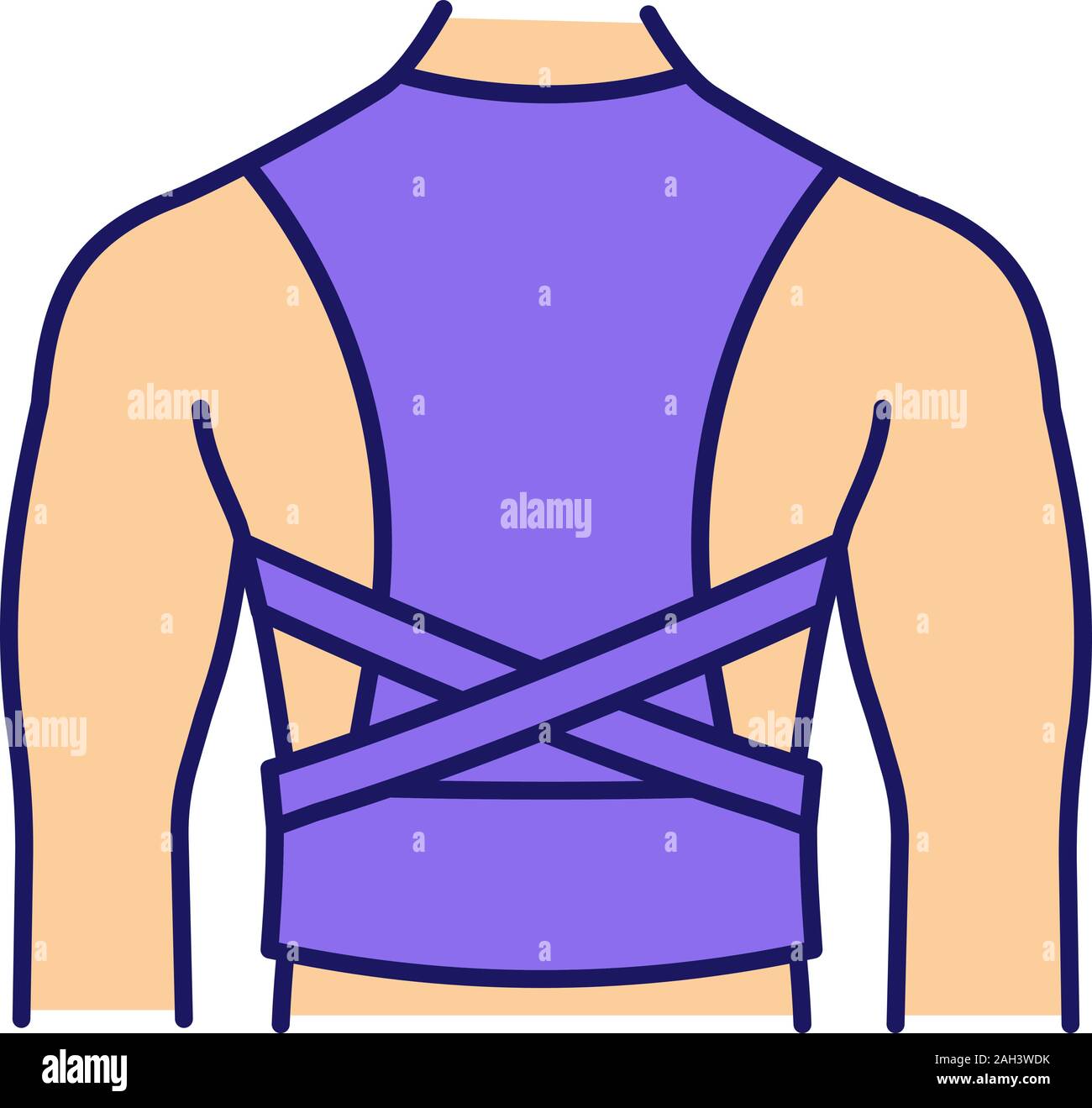Posture corrector color icon. Back brace. Back support. Orthopedic  thoracolumbar corset. Posture support brace. Kyphosis, lordosis, scoliosis  treatmen Stock Vector Image & Art - Alamy