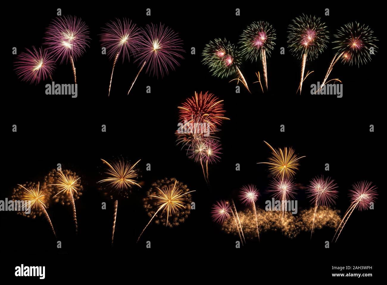 Colorful Fireworks display celebration Stock Photo