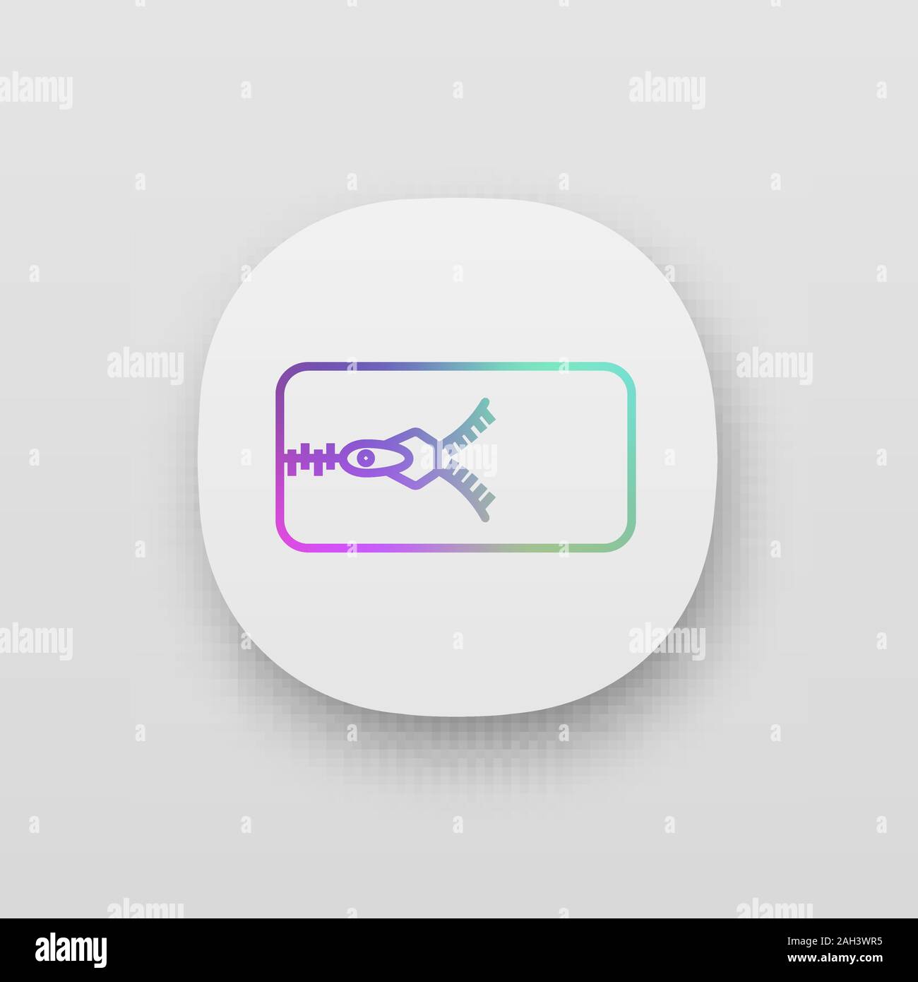 Zipper app icon. UI/UX user interface. Removable mattress cover with