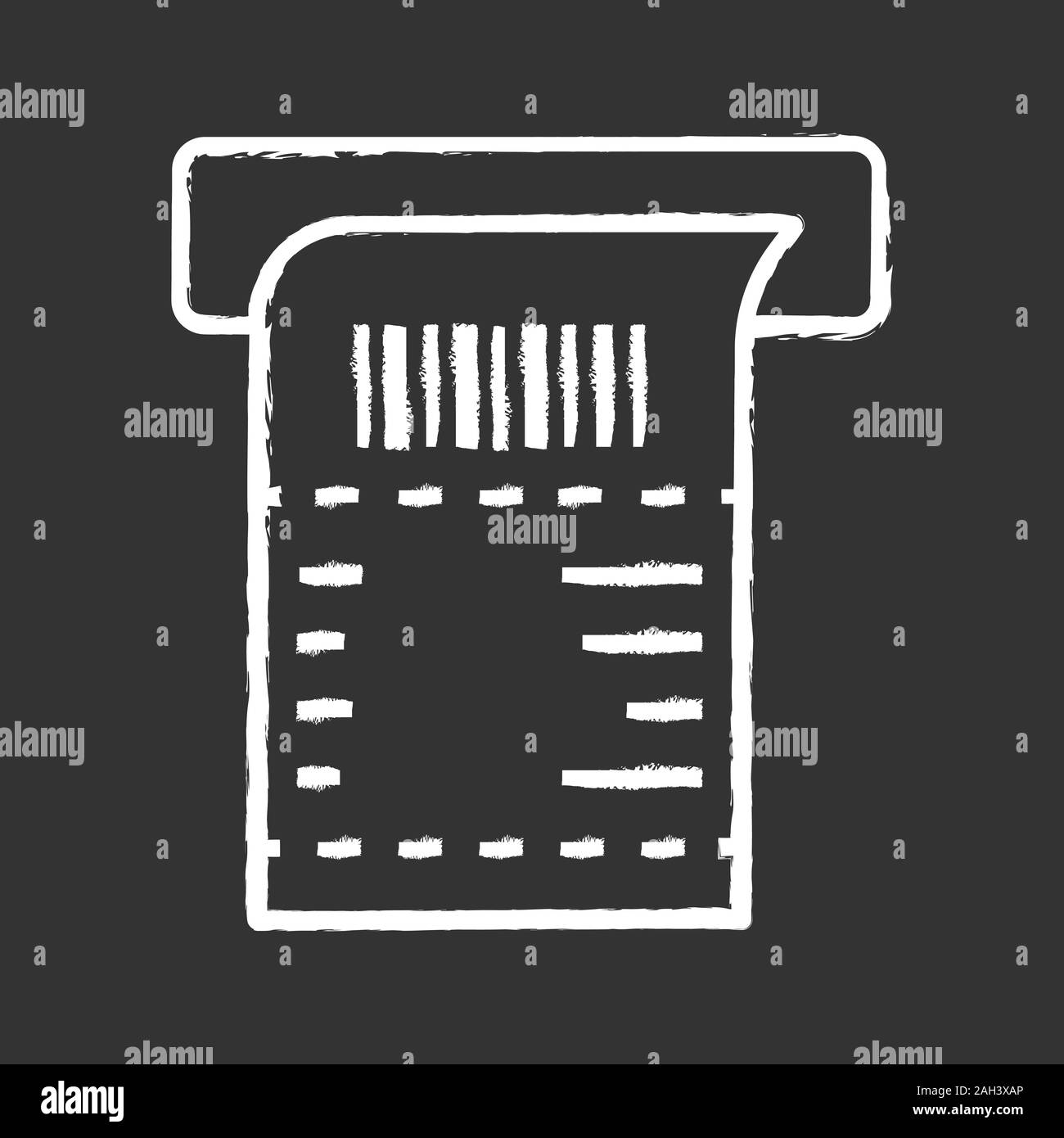 ATM receipt chalk icon. Payment terminal paper check. Bill. Sales