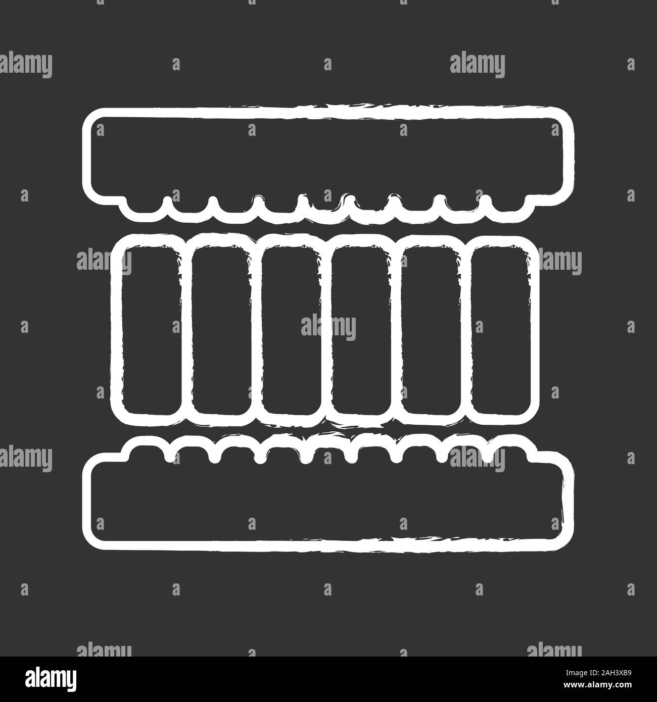 Mattress layers chalk icon. Latex, memory foam or coconut filler ...