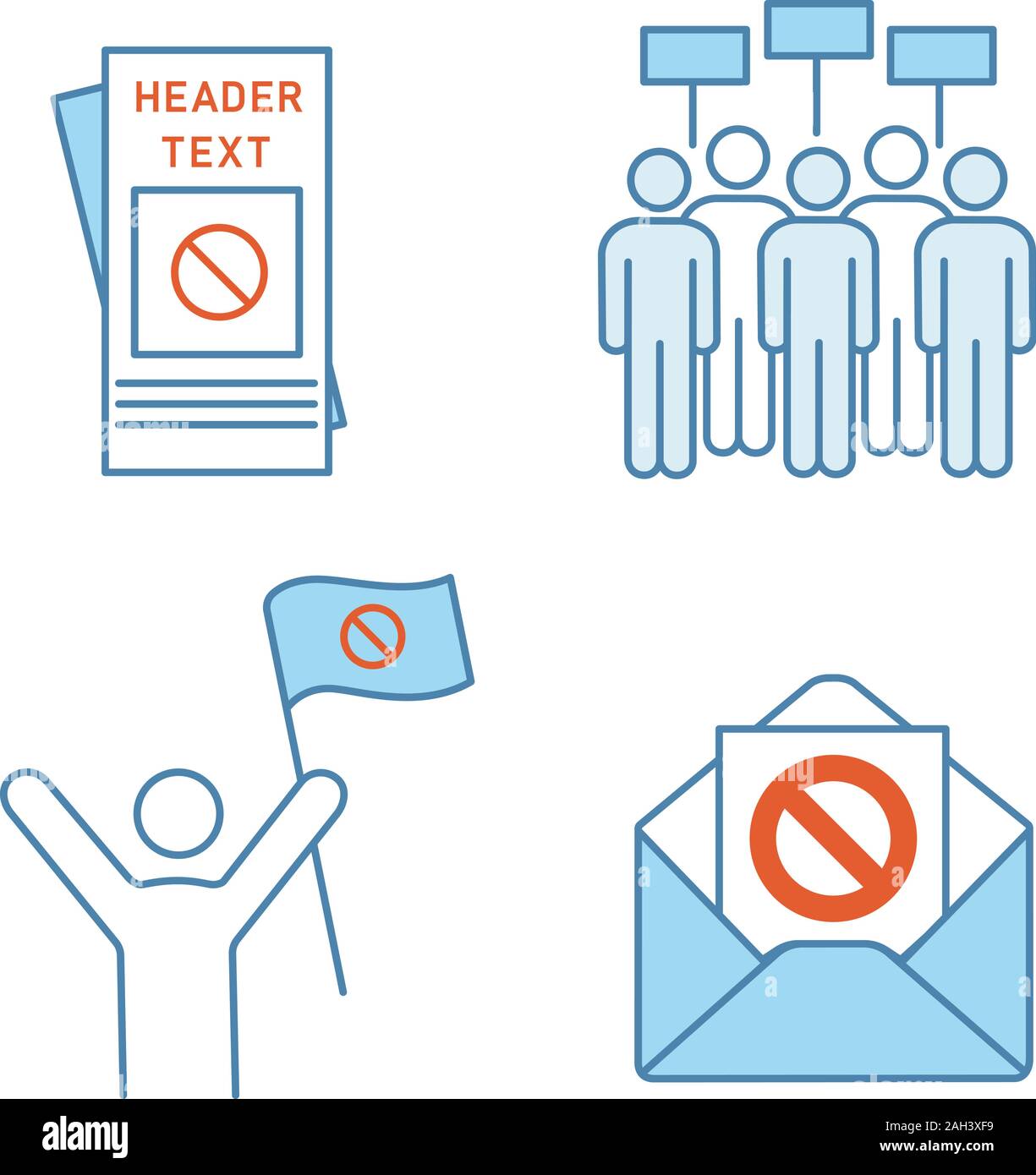 Protester leaflet icon blue hi-res stock photography and images - Alamy