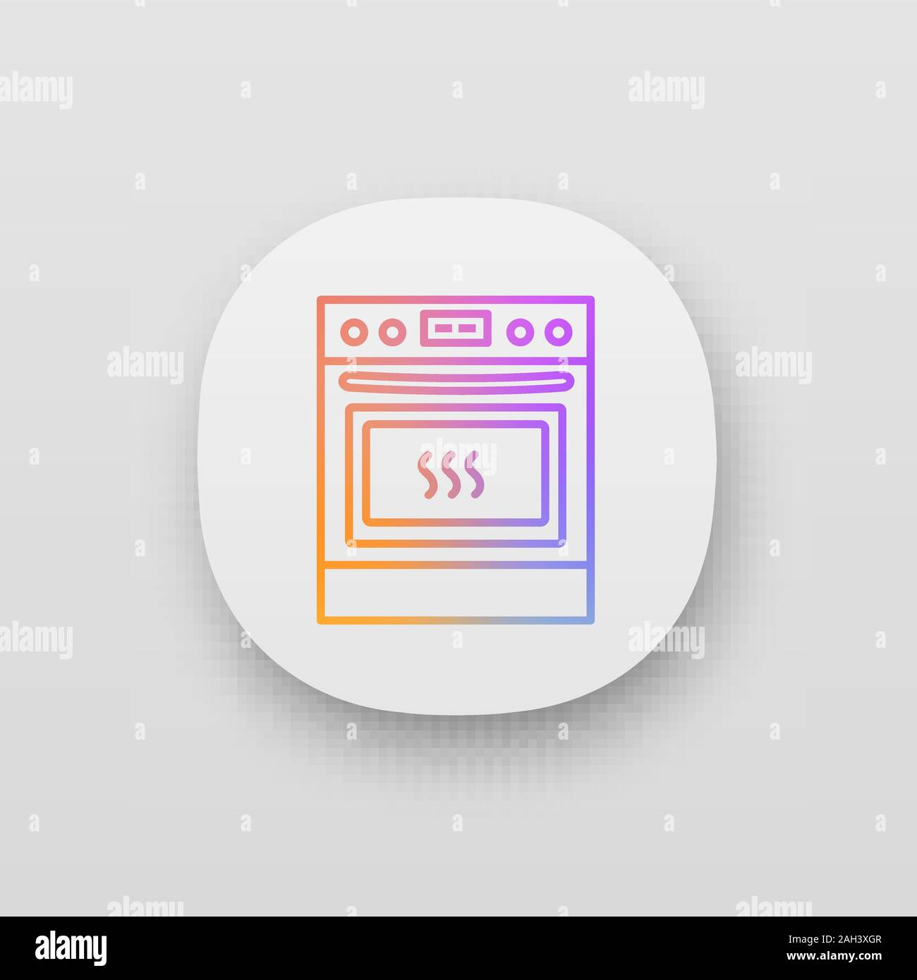 Kitchen stove app icon. Gas range cooker. Cooktop and oven. Kitchen