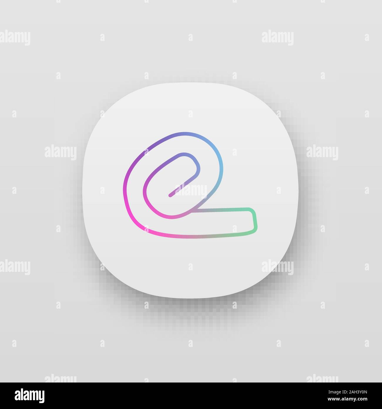 Roll up mattress app icon. Rolled latex or memory foam topper. Portable springless mattress for camping. UI/UX user interface. Web or mobile applicati Stock Vector