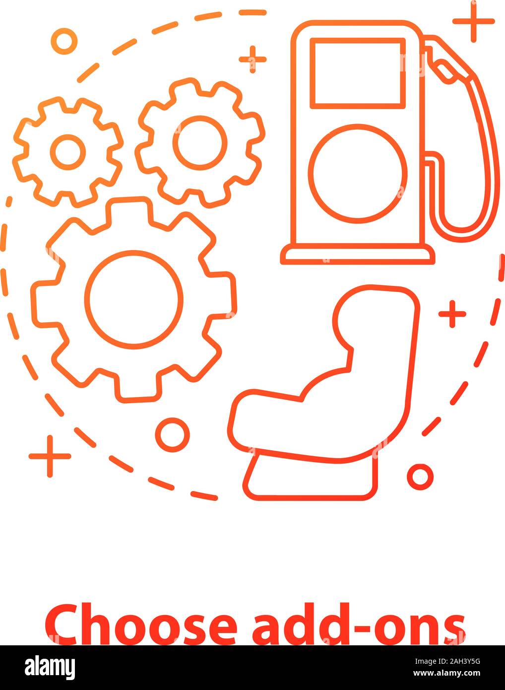 Choosing addons concept icon. Car service idea thin line illustration