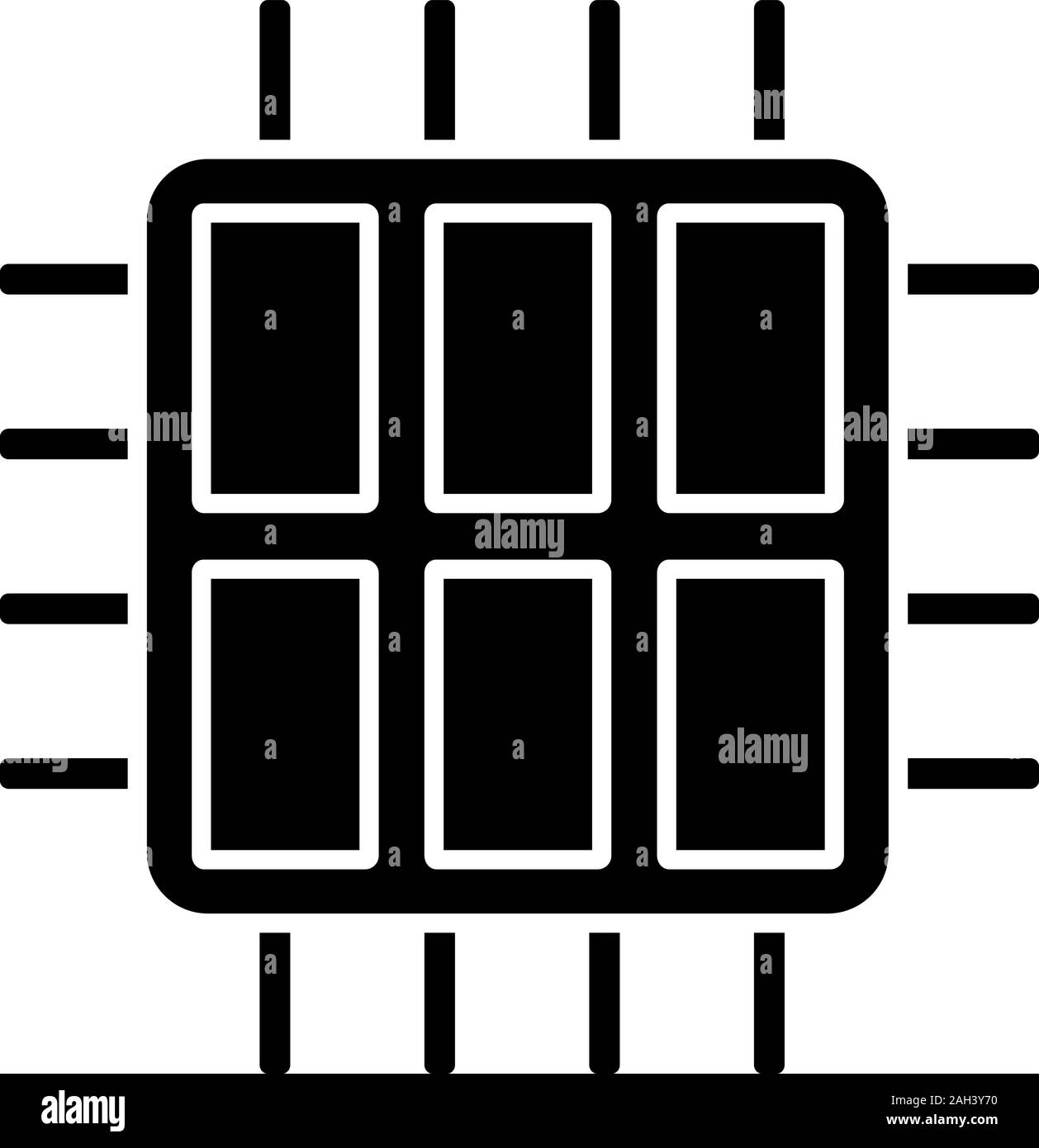 Six core processor glyph icon. Hexa microprocessor. Microchip, chipset. CPU.  Computer, phone multi-core processor. Integrated circuit. Silhouette symb  Stock Vector Image & Art - Alamy