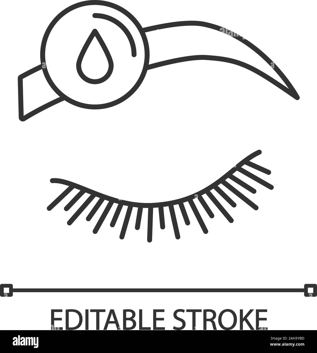 Makeup removal linear icon. Thin line illustration. Eyebrow tint removing. Brows microblading or tattooing preparation. Eyebrow disinfection. Contour Stock Vector
