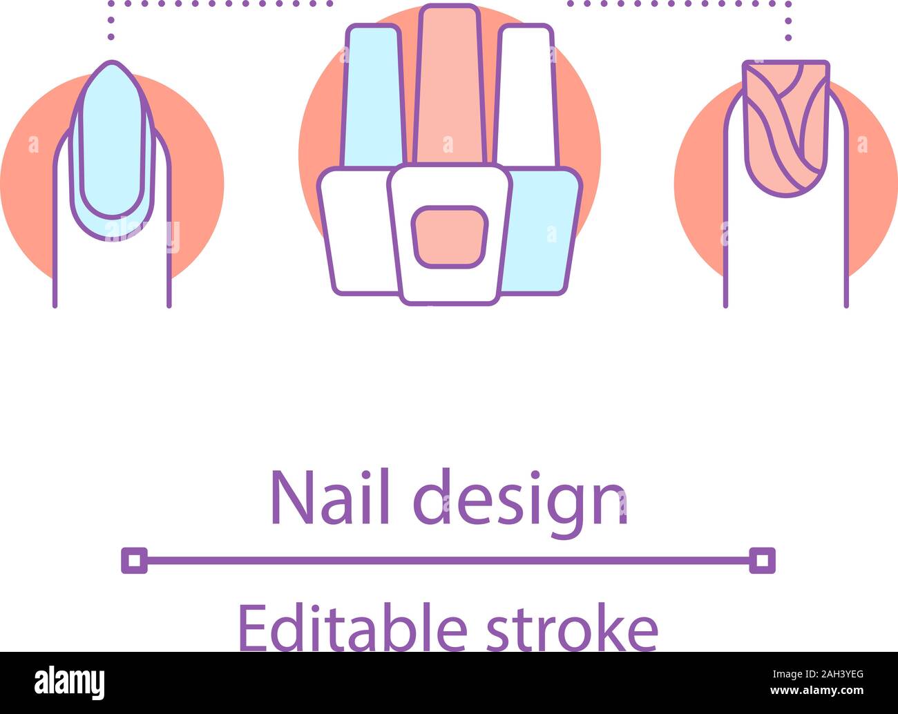 Nail design concept icon. Manicure service idea thin line illustration ...