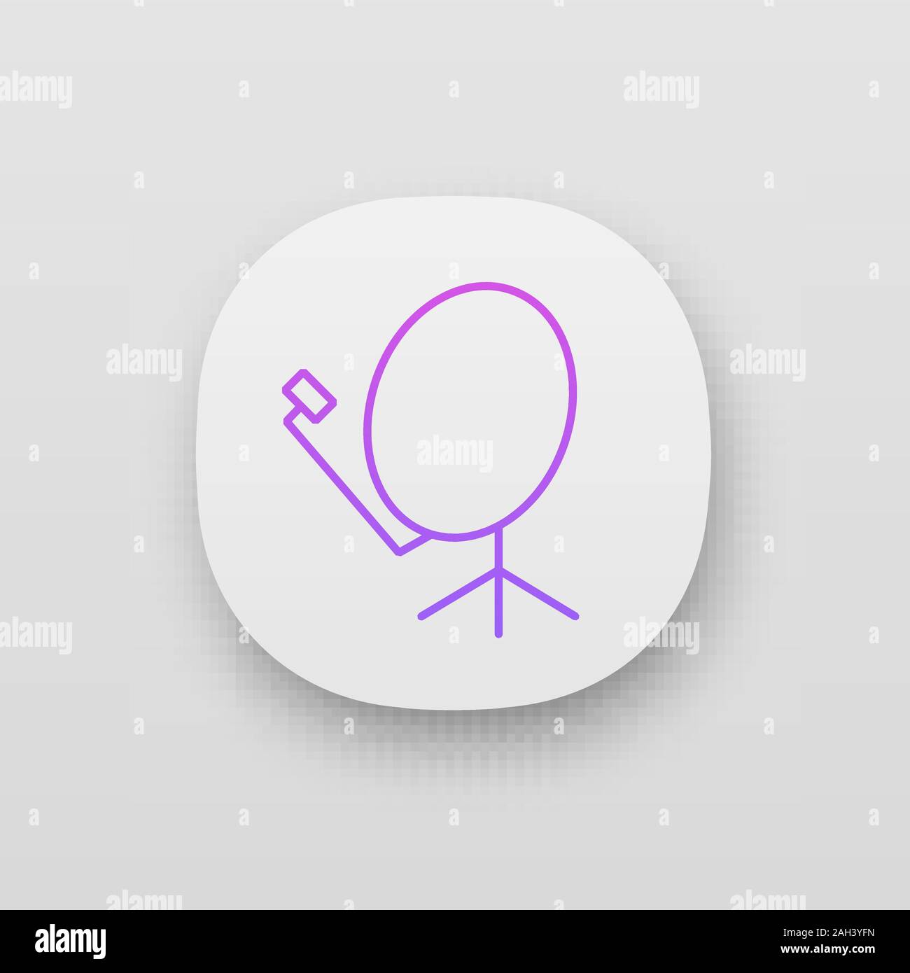 Satellite dish app icon. Parabolic antenna. UI/UX user interface. Web or mobile application. Vector isolated illustration Stock Vector