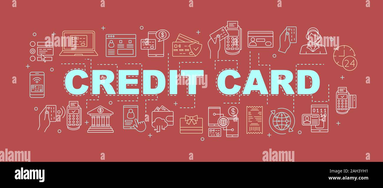 Credit card word concepts banner. Payment, banking, transaction ...