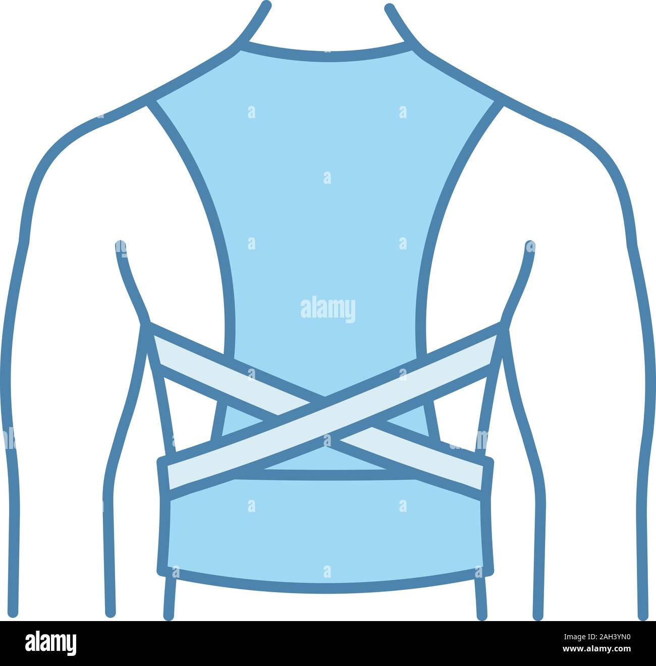 Posture corrector color icon. Back brace. Back support. Orthopedic thoracolumbar corset. Posture support brace. Kyphosis lordosis scoliosis treatmen Stock Vector Image Art Alamy
