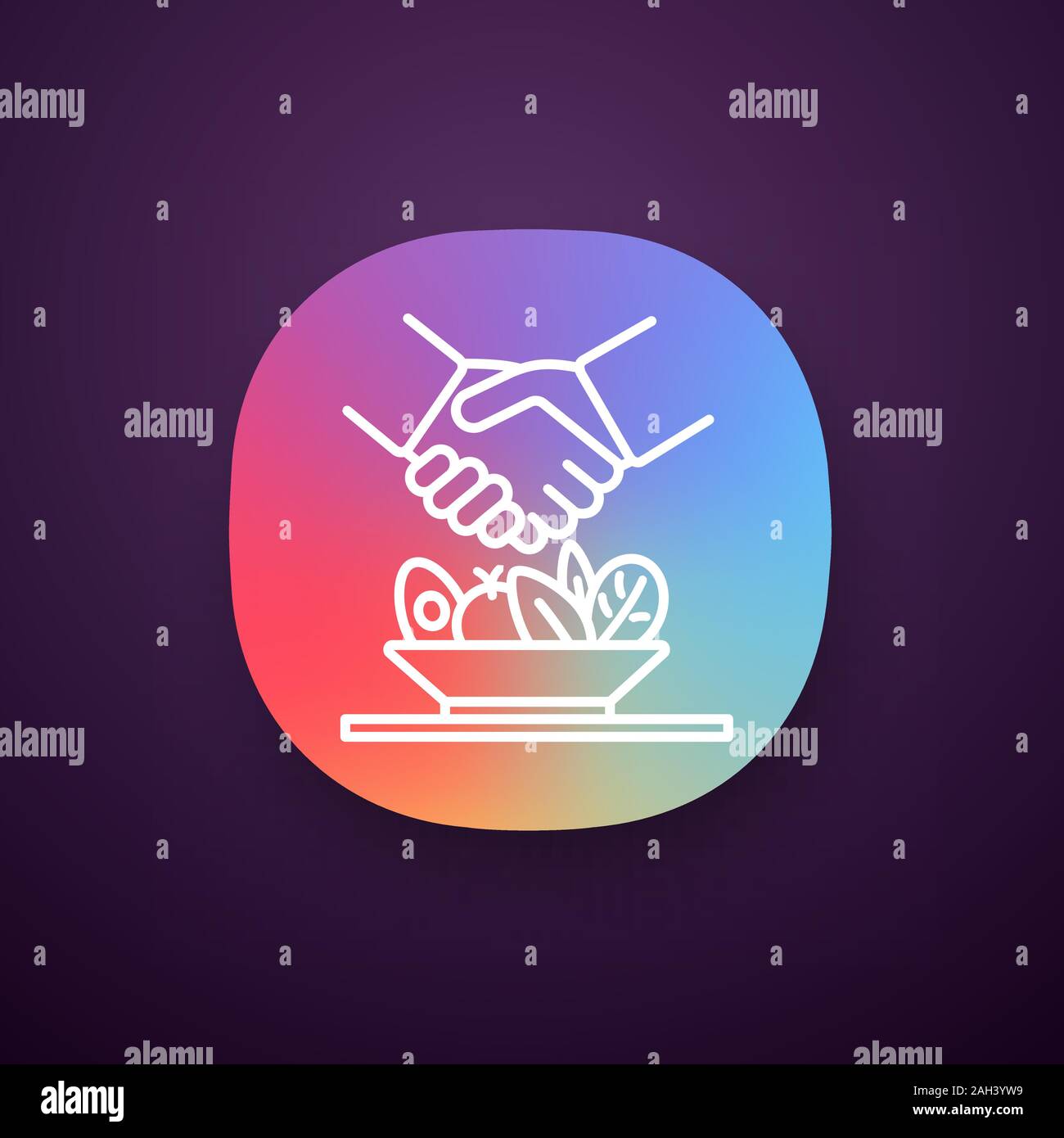 Business lunch menu app icon. Successful partnership, business deal