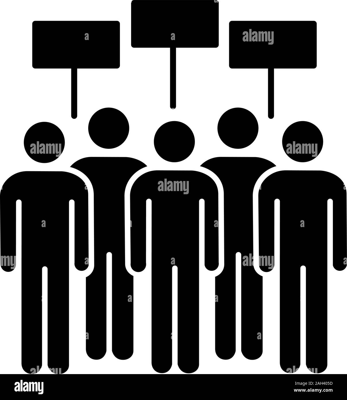 Protest event glyph icon. Political protest. Social movement. Public ...