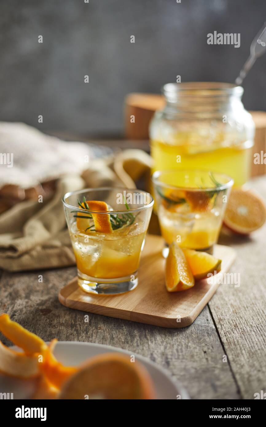 Navel orange cocktail with rosemary Stock Photo Alamy