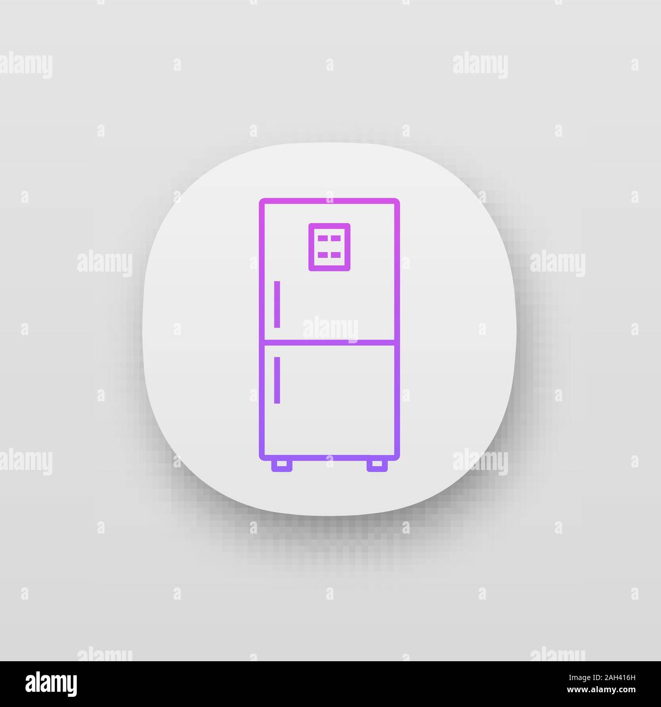 Fridge app icon. Refrigerator. Freezer. Kitchen appliance. UI/UX user