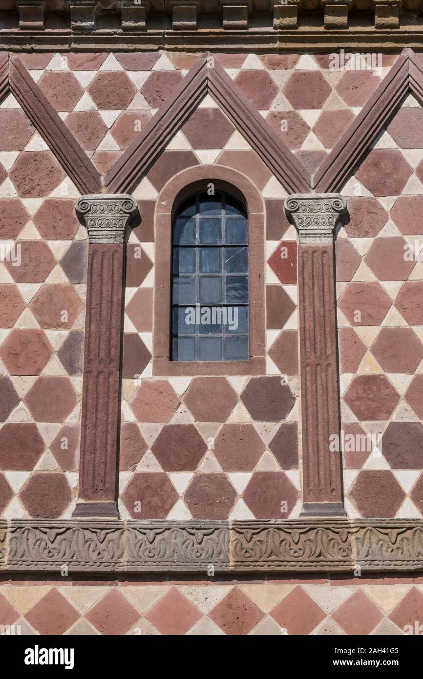 Germany, Hesse, Lorsch, Ornate wall of Lorsch Abbey Torhalle Stock Photo
