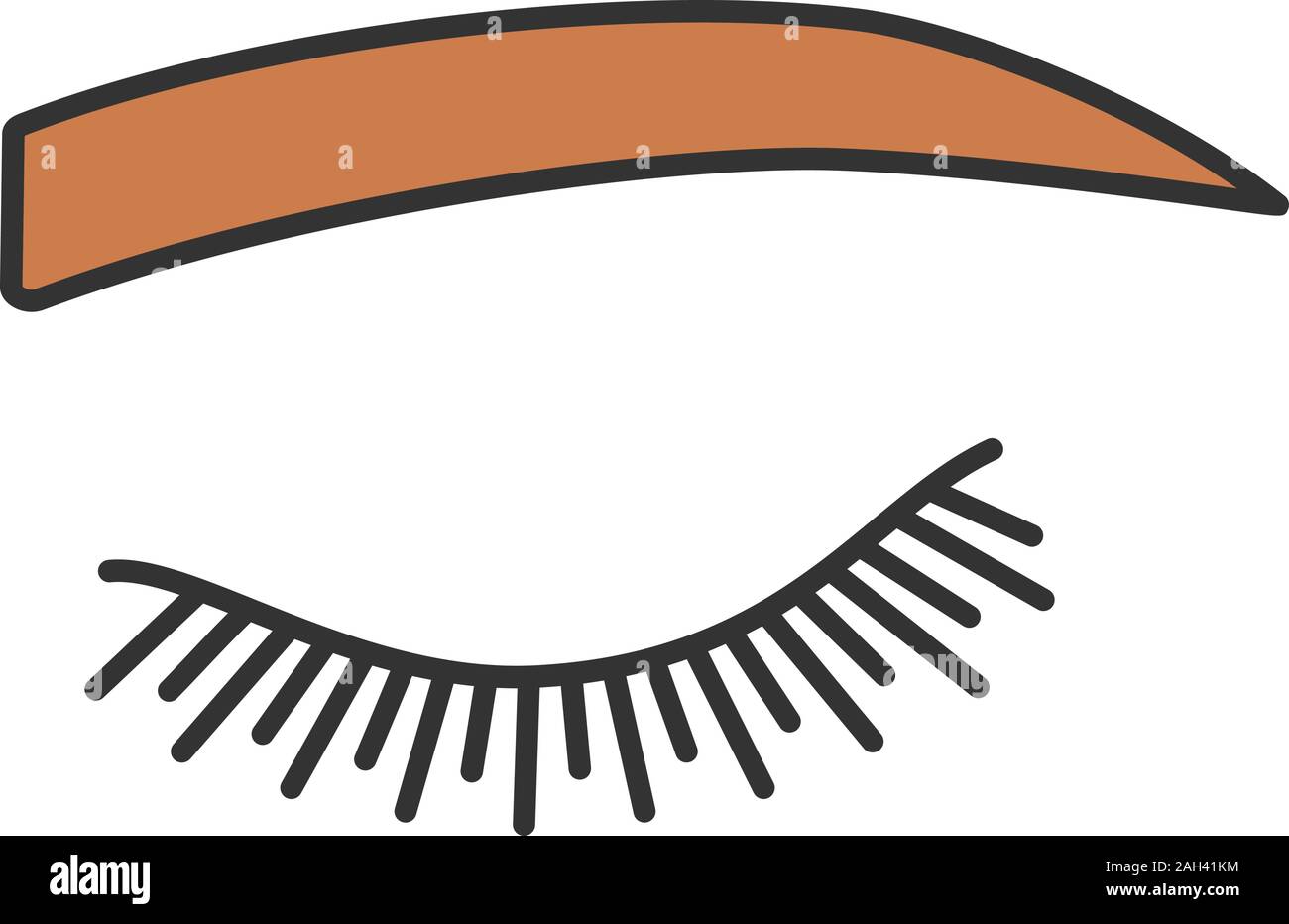 Straight eyebrow shape color icon. Flat eyebrows. Brows shaping by ...