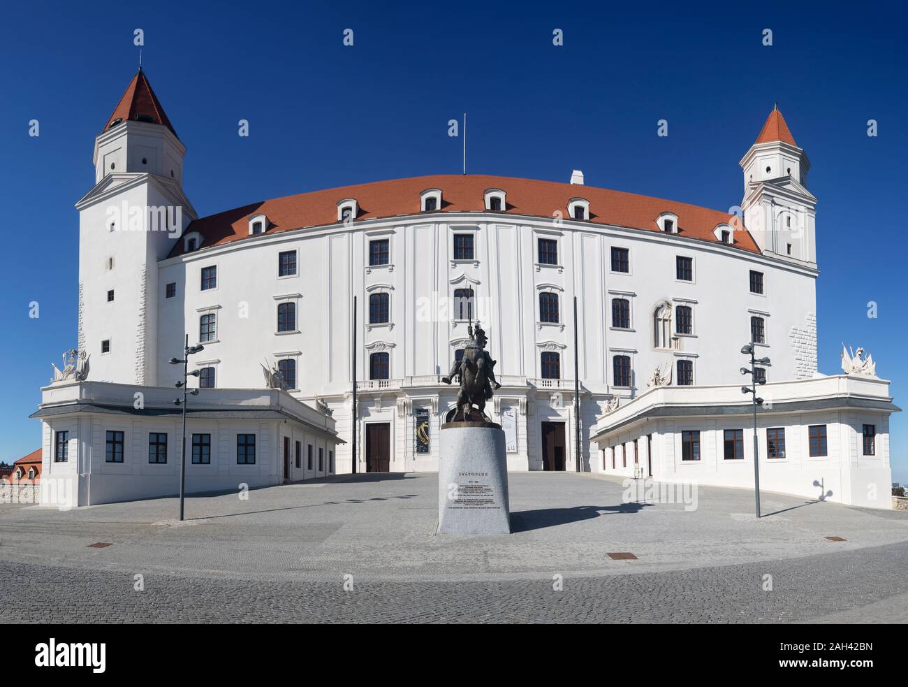 Slovakia, Bratislava, Exterior of Bratislava Castle Stock Photo