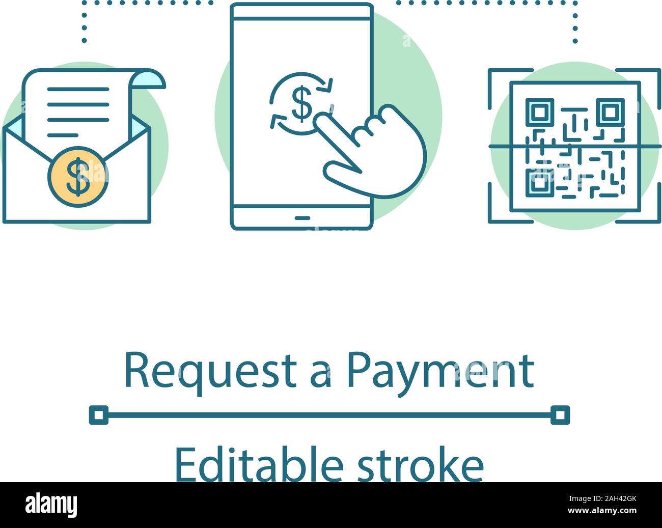 Payment request concept icon. E-payment idea thin line illustration