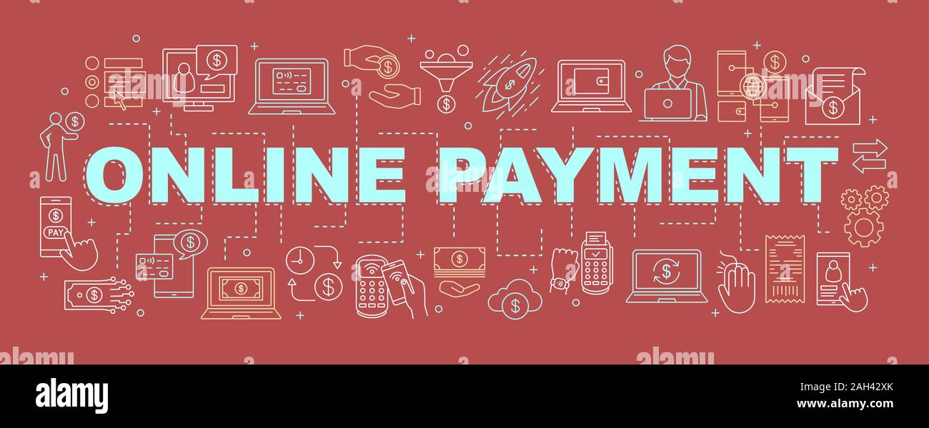 Online payment word concepts banner. Banking. Financial management ...