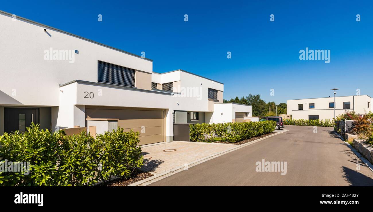 Germany, Bavaria, Neu-Ulm, Driveway of suburb house Stock Photo