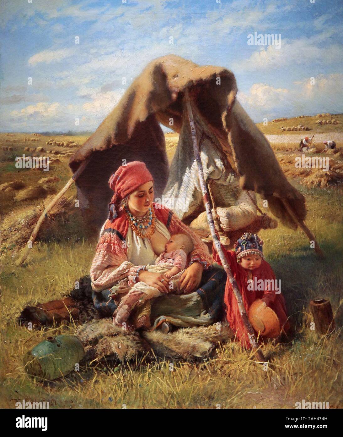 Reaper 1871 by russian painter Konstantin Makovsky 1839-1915 Stock Photo