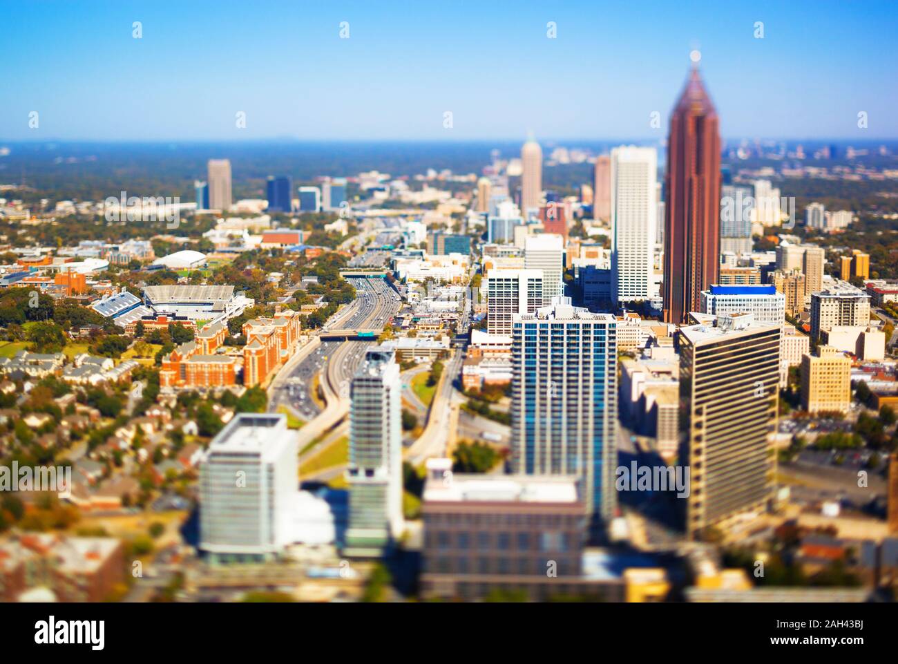 USA, Georgia, Atlanta, Aerial view of city downtown Stock Photo