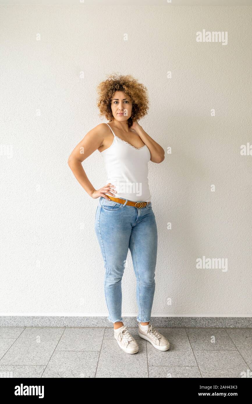 Mid adult woman wearing jeans Stock Photo