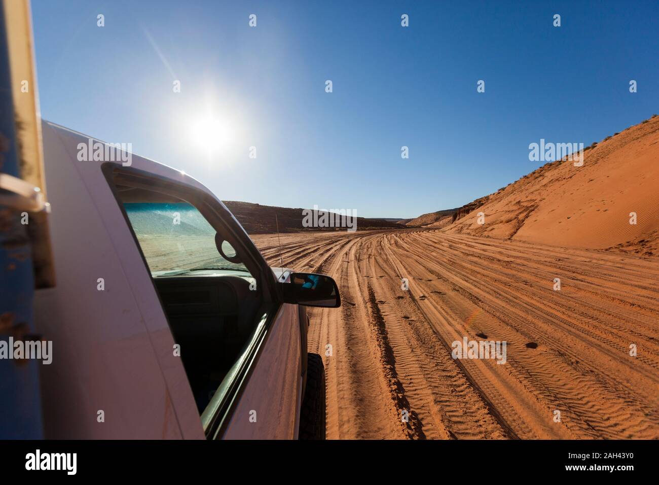USA, Arizona, Car on desert road Stock Photo