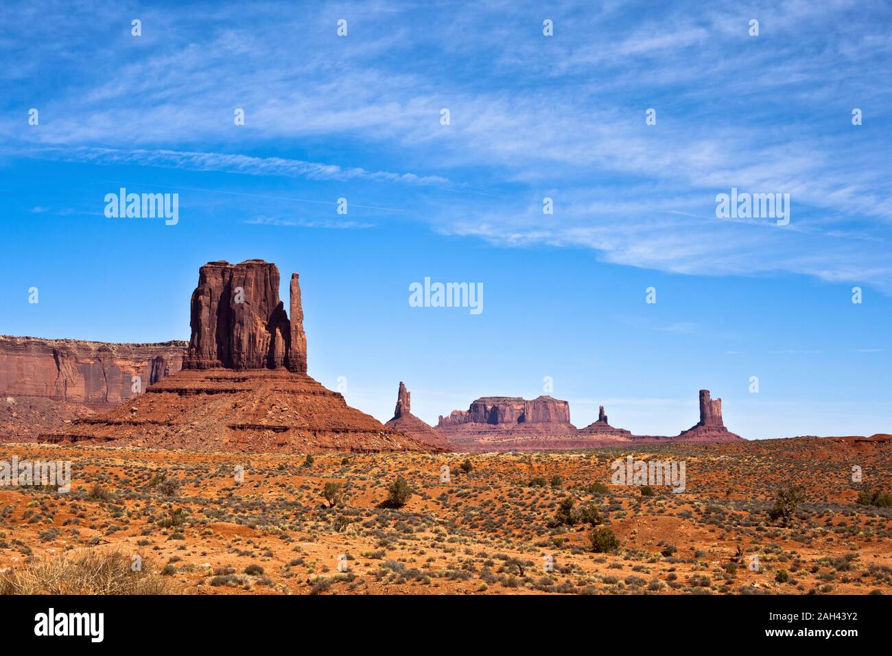 USA, Arizona, Mittens butte in Monument Valley Stock Photo