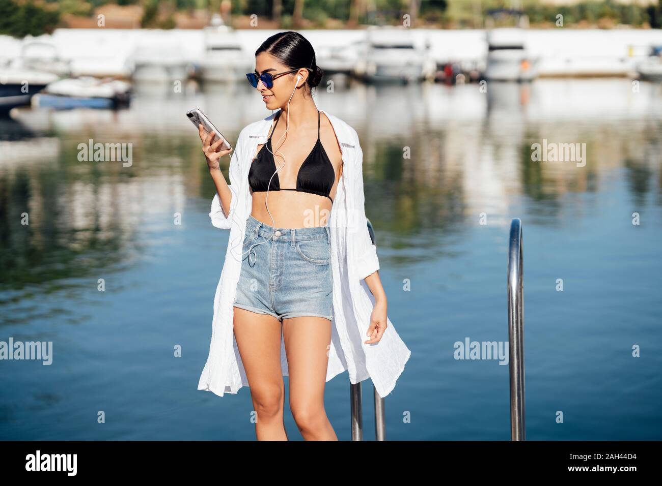 Bikini top jeans hi-res stock 