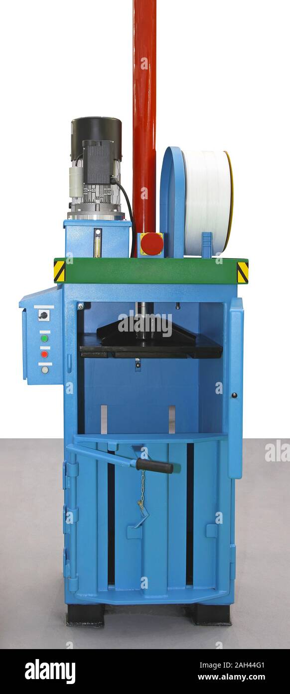Hydraulic baling press machine for compacting plastic waste Stock Photo -  Alamy