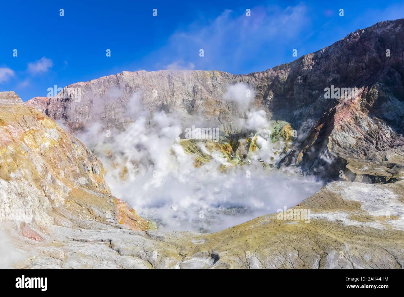 New Zealand, North Island, Whakatane, Active fumarole of White Island (Whakaari) Stock Photo