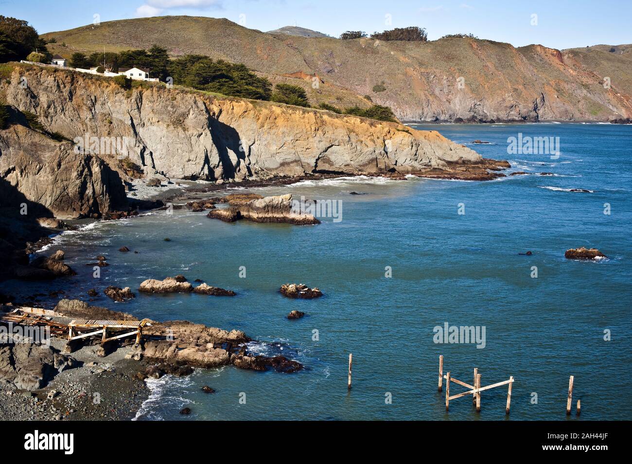 USA, California, San Francisco, Coastline of Marin Headlands Stock Photo
