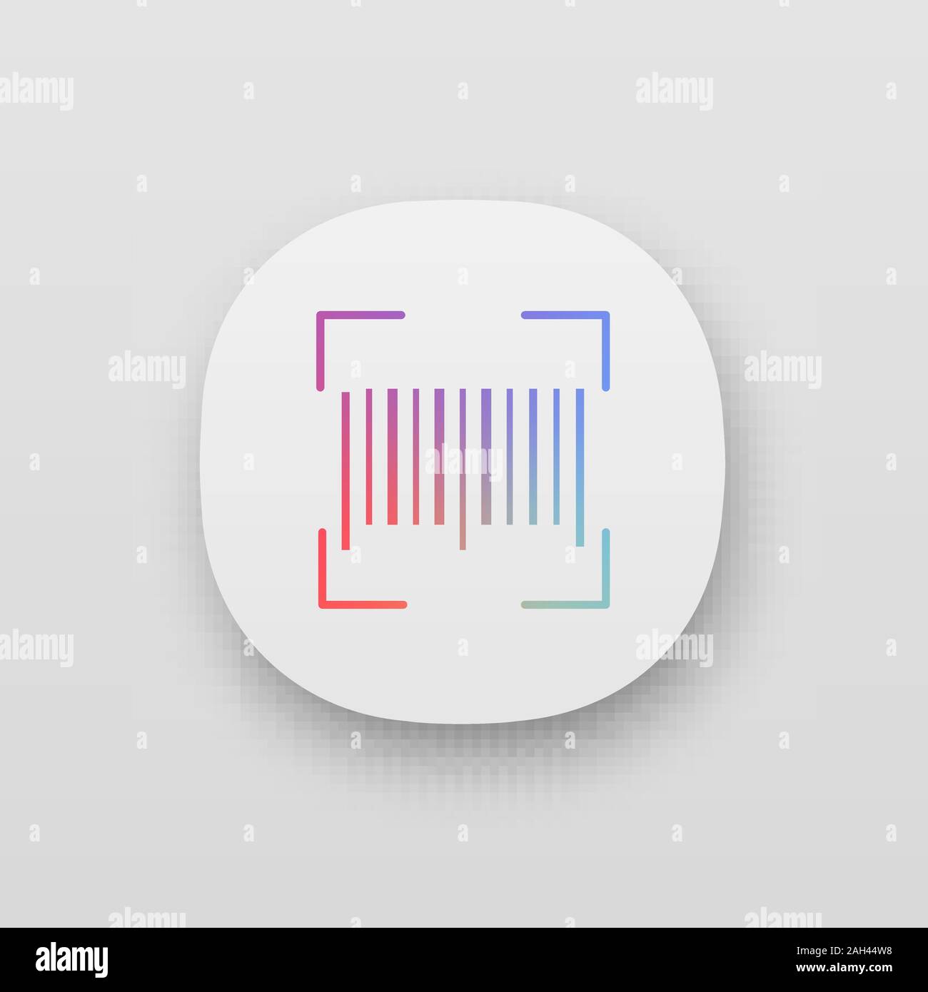Traditional barcode app icon. UI/UX user interface. Linear code
