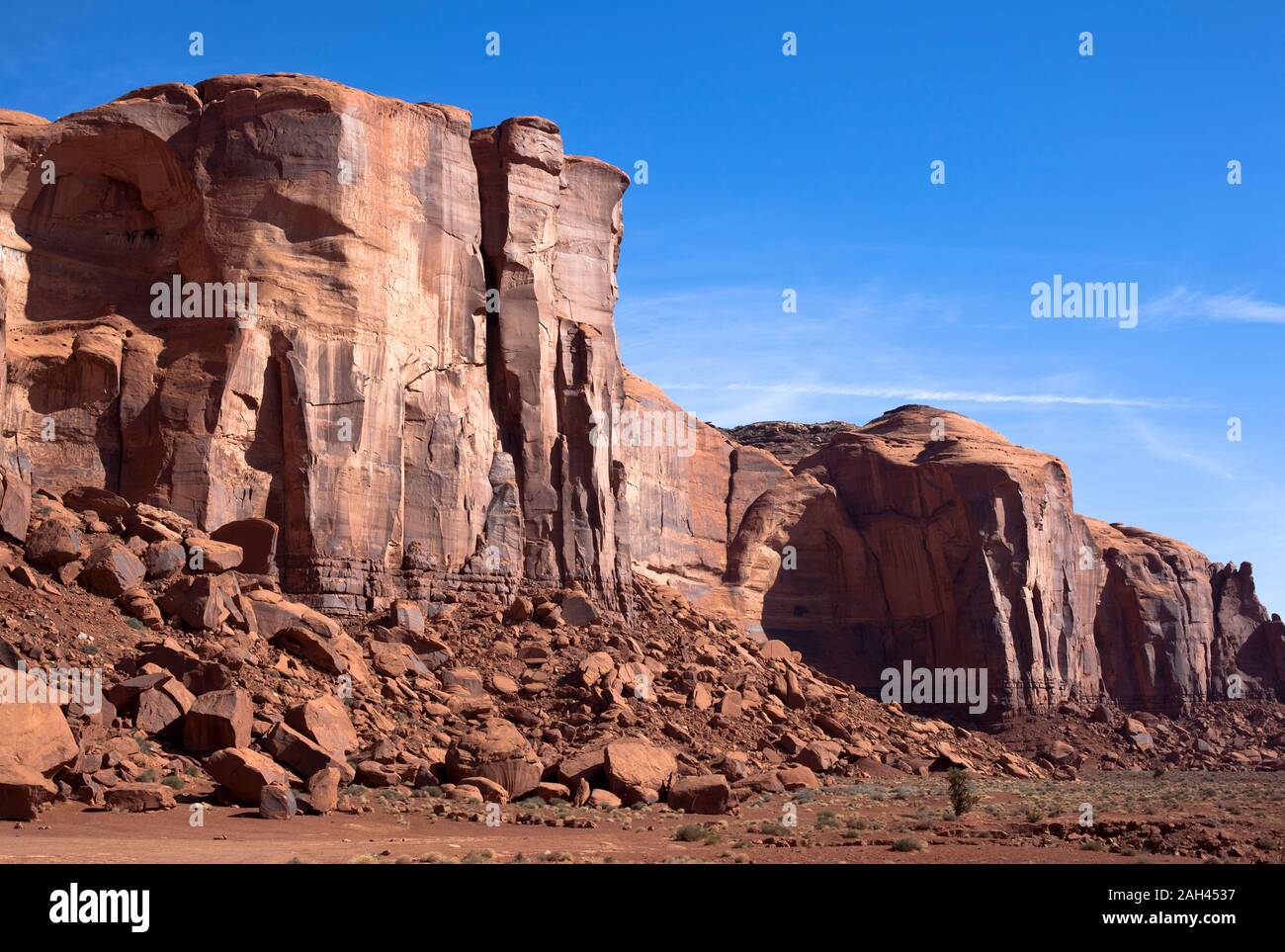 USA, Arizona, Brown rock wall in Monument Valley Stock Photo